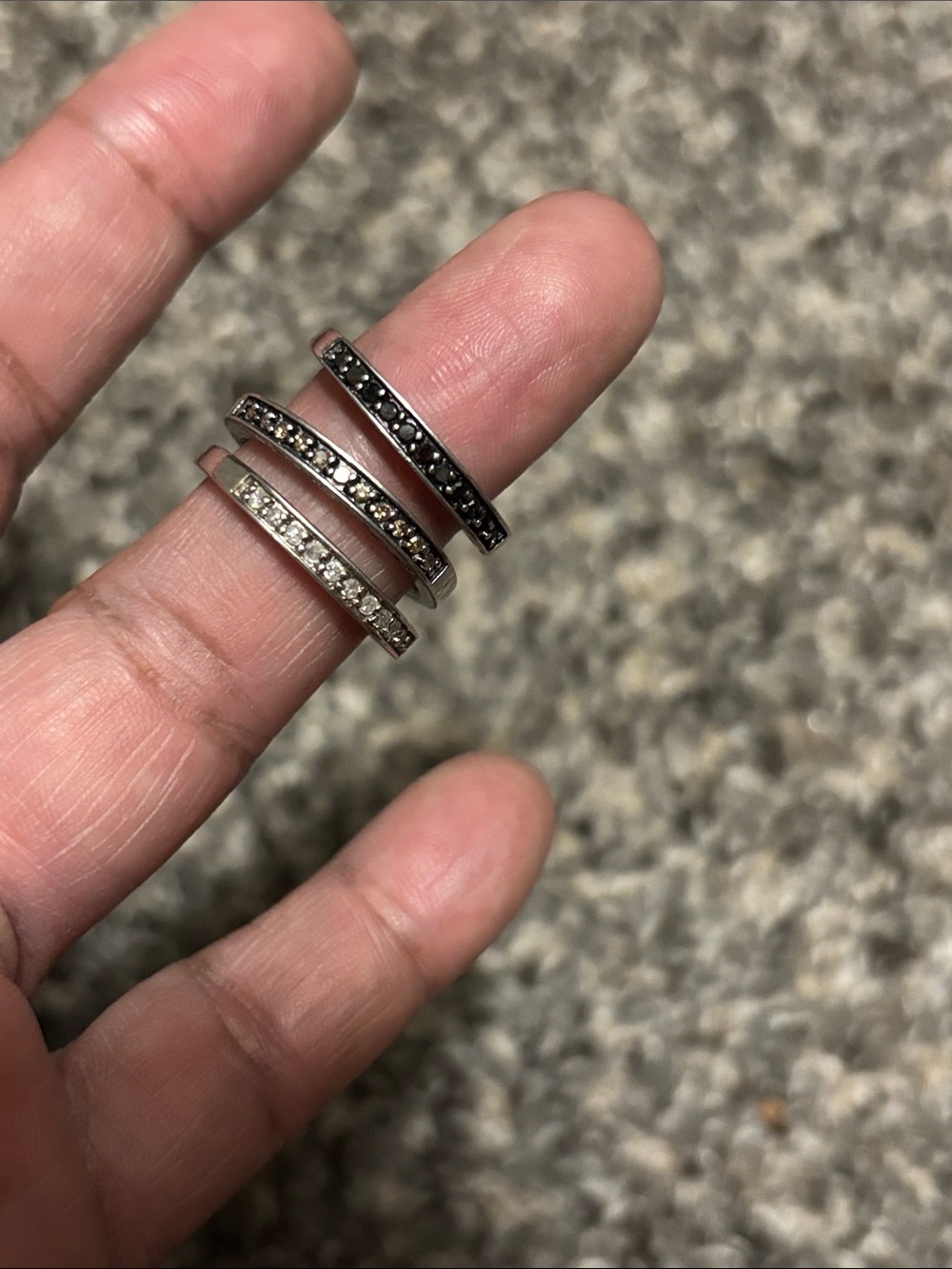JS .925 Sterling silver ring bundle gemstones size approx 8.25 View Pics of band